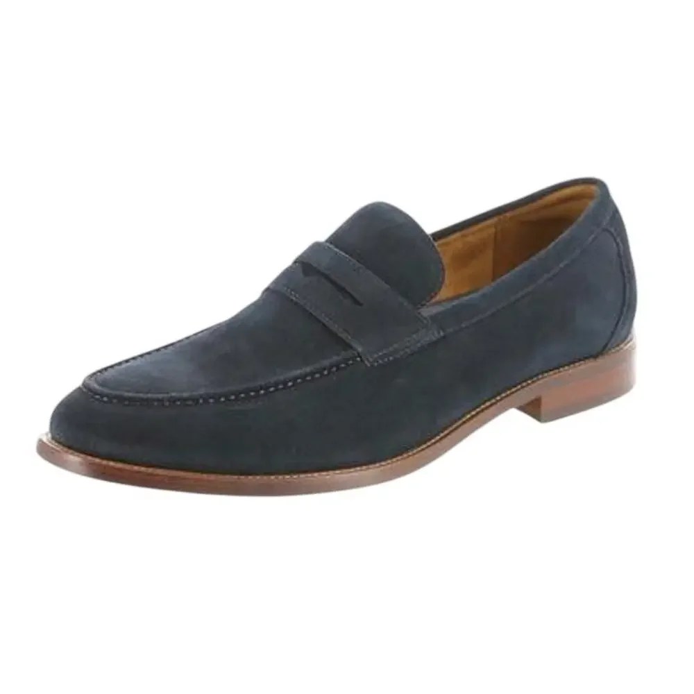 Florsheim Mens Rucci Penny Loafers US 11 M Navy Suede Slip On EUC